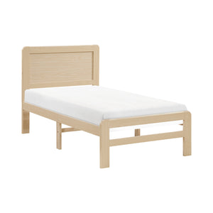English Elm 1pc Contemporary Finish Queen Size Platform Bed Frame with Slats, Clean Headboard, Modern Wood Appeal Natural 47 L x 19 W x 7 H B011P353120