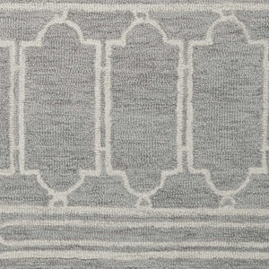 Homeroots 3' X 5' Grey Geometric Pattern Wool Area Rug  Wool 353801