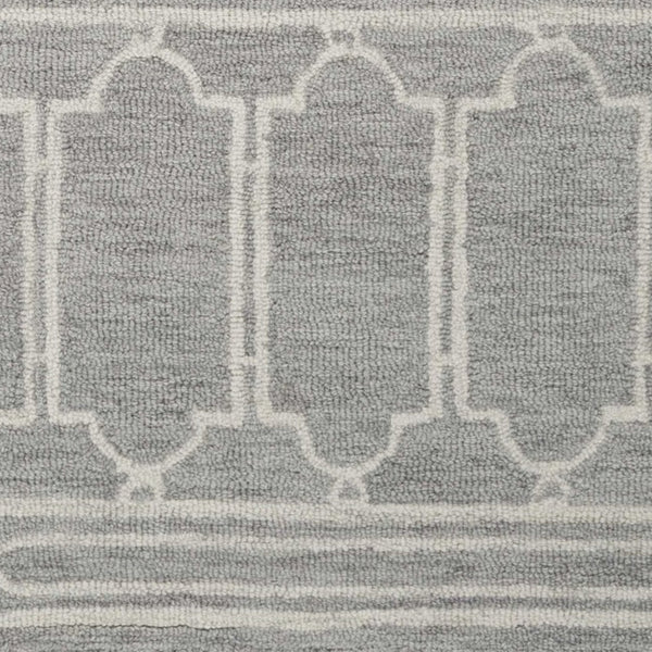 Homeroots 3' X 5' Grey Geometric Pattern Wool Area Rug  Wool 353801