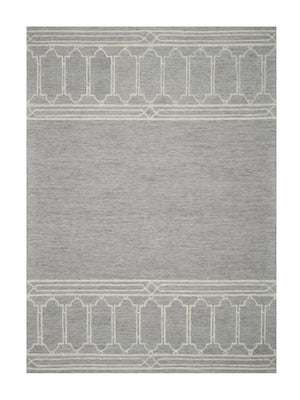 Homeroots 3' X 5' Grey Geometric Pattern Wool Area Rug  Wool 353801