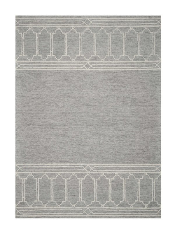Homeroots 3' X 5' Grey Geometric Pattern Wool Area Rug  Wool 353801