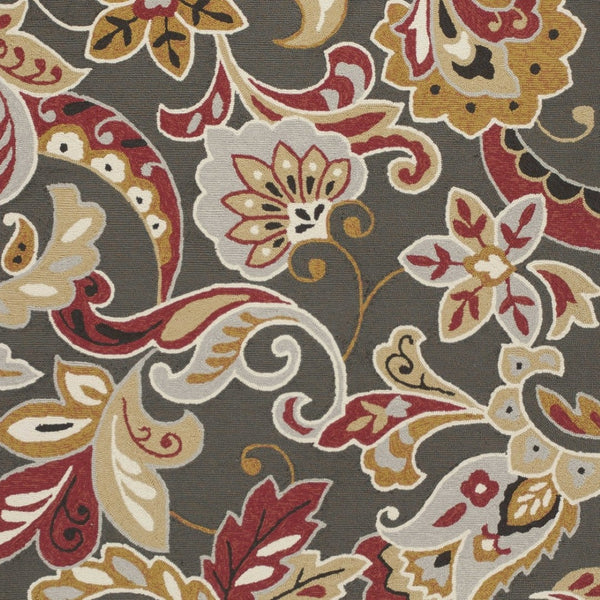 HomeRoots 3'' Floral Hand-Tufted Area Rug in Taupe, Red, and Gray - Durable, Stylish, Perfect for Cozy Spaces 3' X 5' 353835