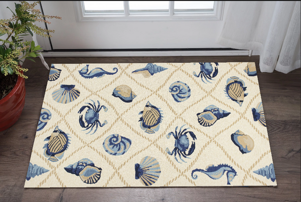 Homeroots 3' X 5' Sand Hand Tufted Area Rug  Polypropylene 353837