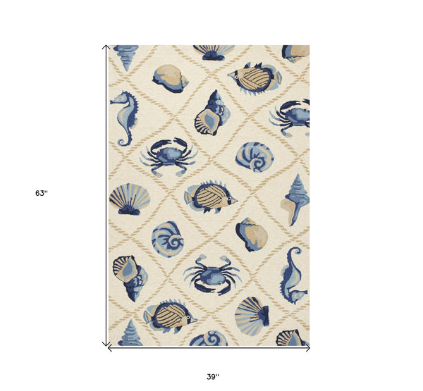 Homeroots 3' X 5' Sand Hand Tufted Area Rug  Polypropylene 353837