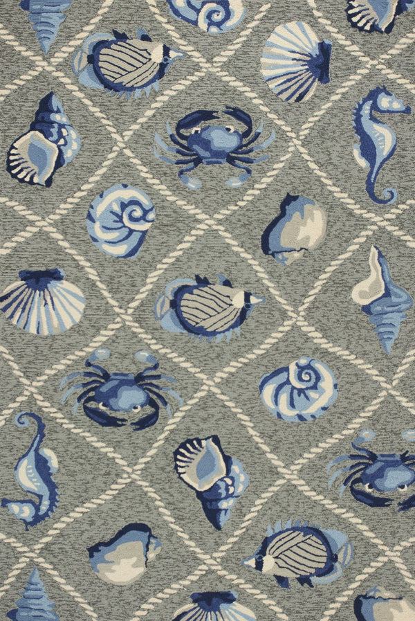 HomeRoots 8' Gray Abstract Area Rug - Stylish Indoor/Outdoor Design, Durable, Easy to Clean, Perfect for Any Space 3' x 5' 353838