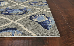 HomeRoots 8' Gray Abstract Area Rug - Stylish Indoor/Outdoor Design, Durable, Easy to Clean, Perfect for Any Space 3' x 5' 353838