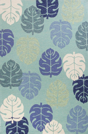 HomeRoots 7' Hand-Tufted Botanical Area Rug in Turquoise and Ivory – Elegant, Plush, and Durable Accent for Home 3' X 5' 353841