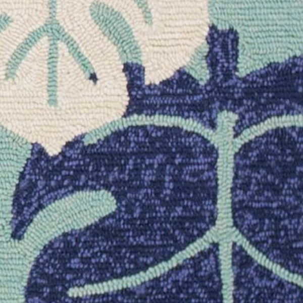 HomeRoots 7' Hand-Tufted Botanical Area Rug in Turquoise and Ivory – Elegant, Plush, and Durable Accent for Home 3' X 5' 353841