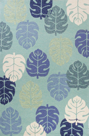 HomeRoots 7' Hand-Tufted Botanical Area Rug in Turquoise and Ivory – Elegant, Plush, and Durable Accent for Home 3' X 5' 353841