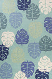 Homeroots 3' X 5' Turquoise Botanical Leaves Hand Tufted Area Rug  Polypropylene 353841