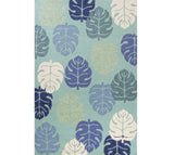 Homeroots 3' X 5' Turquoise Botanical Leaves Hand Tufted Area Rug  Polypropylene 353841