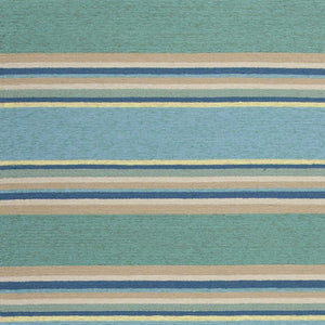 HomeRoots 8' Handmade Blue Striped Area Rug - Coastal-Inspired Design for Indoor & Outdoor Spaces, Durable Style 3' X 5' Rectangle 353842