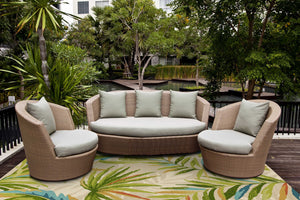 Homeroots 3' X 5' Sand Tropical Botanical Hand Tufted Area Rug  Polypropylene 353846