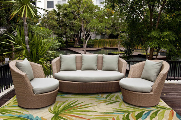 Homeroots 3' X 5' Sand Tropical Botanical Hand Tufted Area Rug  Polypropylene 353846