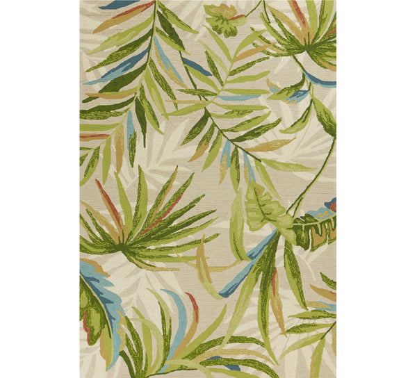 Homeroots 3' X 5' Sand Tropical Botanical Hand Tufted Area Rug  Polypropylene 353846