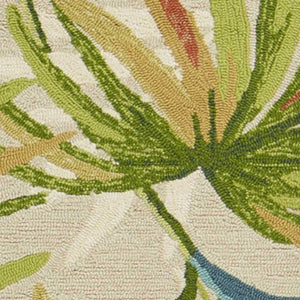 Homeroots 3' X 5' Sand Tropical Botanical Hand Tufted Area Rug  Polypropylene 353846