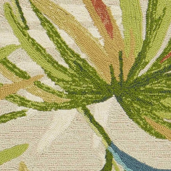 Homeroots 3' X 5' Sand Tropical Botanical Hand Tufted Area Rug  Polypropylene 353846