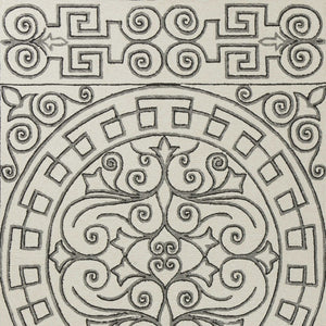 HomeRoots 5' Elegant Gray and Ivory Damask Area Rug for Indoor and Outdoor Spaces - Stylish and Durable Design 3' x 5' 353849
