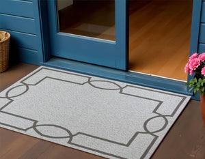 HomeRoots 8' Ivory Area Rug - Durable, Easy-Clean Indoor Outdoor Accent for Patios, Kitchens, and Living Spaces 3' x 5' 353853