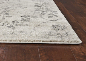 HomeRoots 8' Gray and Tan Floral Distressed Area Rug - Timeless Vintage Style for High-Traffic Family Spaces 3' X 5' 353865