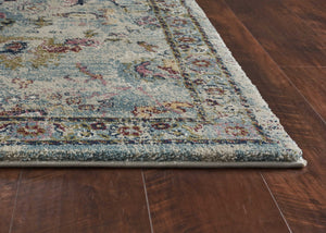 Homeroots 3' X 5' Light Blue Floral Vines Area Rug  Polypropylene 353867