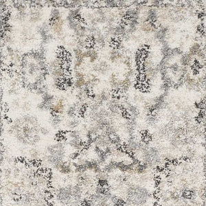 HomeRoots 8' Elegant Ivory and Gray Floral Medallion Area Rug - Durable, Low-Maintenance Design for Homes 7' Runner 353868