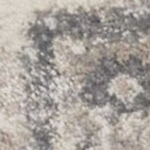 HomeRoots 8' Elegant Ivory and Gray Floral Medallion Area Rug - Durable, Low-Maintenance Design for Homes 3' X 5' 353869