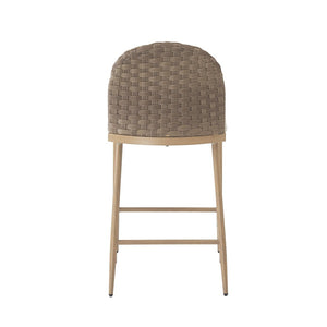 English Elm 25" Farmhouse Counter Stools Set of 2 Woven Rattan Back Iron Frame Kitchen Island N762P329154D
