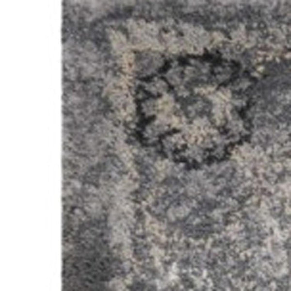 HomeRoots 9' Elegant Floral Medallion Area Rug in Gray Tones - Perfect for Living Rooms and Open Spaces 3' X 5' 353871