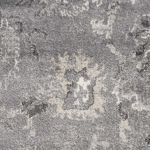 Homeroots 3' X 5' Gray Floral Area Rug  Polypropylene 353871