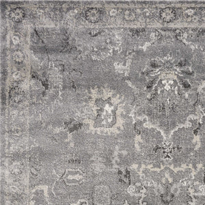 Homeroots 3' X 5' Gray Floral Area Rug  Polypropylene 353871