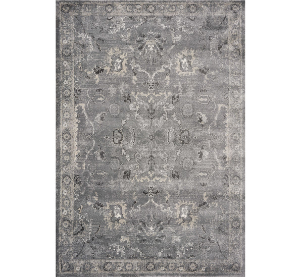 Homeroots 3' X 5' Gray Floral Area Rug  Polypropylene 353871