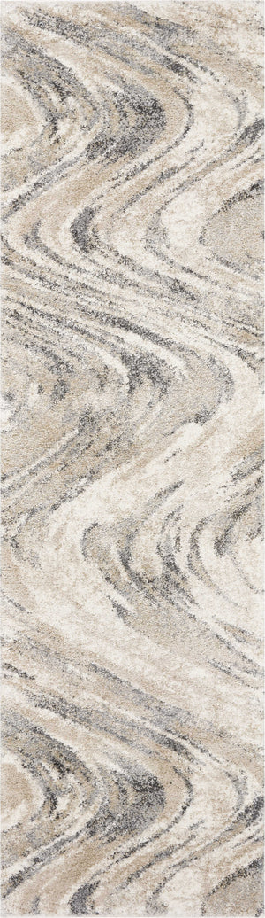 Homeroots 7' Natural Abstract Runner Rug  Polypropylene 353876