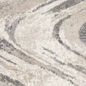 Homeroots 7' Natural Abstract Runner Rug  Polypropylene 353876