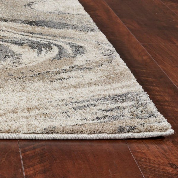 Homeroots 7' Natural Abstract Runner Rug  Polypropylene 353876