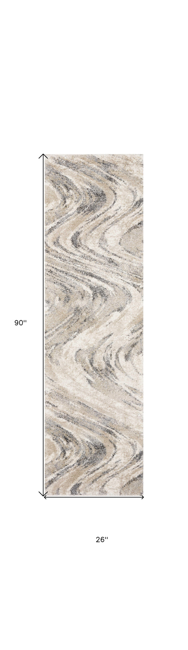 Homeroots 7' Natural Abstract Runner Rug  Polypropylene 353876
