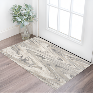 Homeroots 3' X 5' Natural Abstract Area Rug  Polypropylene 353877