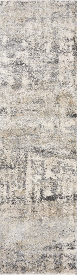 HomeRoots 7' Modern Gray and Tan Abstract Area Rug – Durable, Easy-Care, Stylish Addition for Any Space 7' Runner 353880