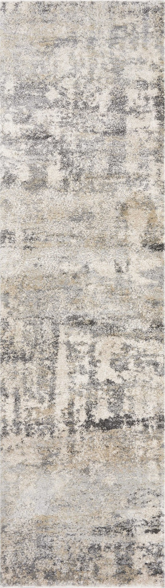 HomeRoots 7' Modern Gray and Tan Abstract Area Rug – Durable, Easy-Care, Stylish Addition for Any Space 7' Runner 353880