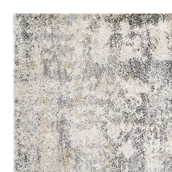 HomeRoots 7' Modern Gray and Tan Abstract Area Rug – Durable, Easy-Care, Stylish Addition for Any Space 7' Runner 353880