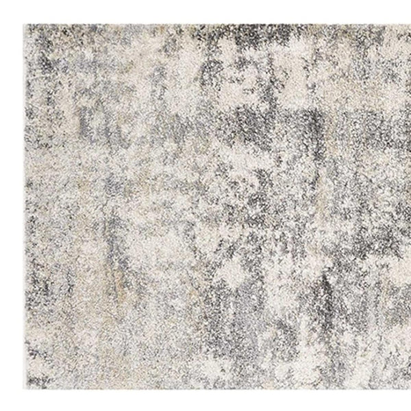 HomeRoots 7' Modern Gray and Tan Abstract Area Rug – Durable, Easy-Care, Stylish Addition for Any Space 7' Runner 353880