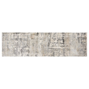 HomeRoots 7' Modern Gray and Tan Abstract Area Rug – Durable, Easy-Care, Stylish Addition for Any Space 7' Runner 353880