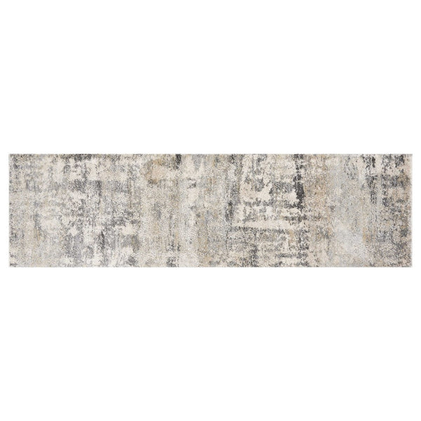 HomeRoots 7' Modern Gray and Tan Abstract Area Rug – Durable, Easy-Care, Stylish Addition for Any Space 7' Runner 353880