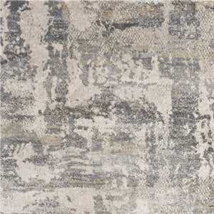 HomeRoots 7' Modern Gray and Tan Abstract Area Rug – Durable, Easy-Care, Stylish Addition for Any Space 3' x 5' 353881