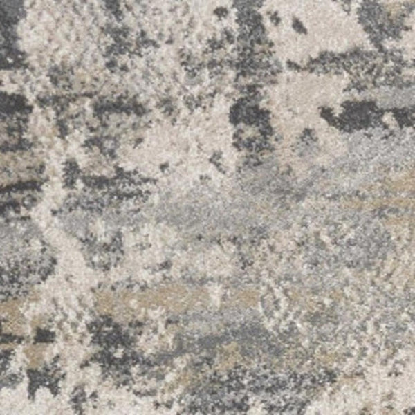 HomeRoots 7' Modern Gray and Tan Abstract Area Rug – Durable, Easy-Care, Stylish Addition for Any Space 3' x 5' 353881