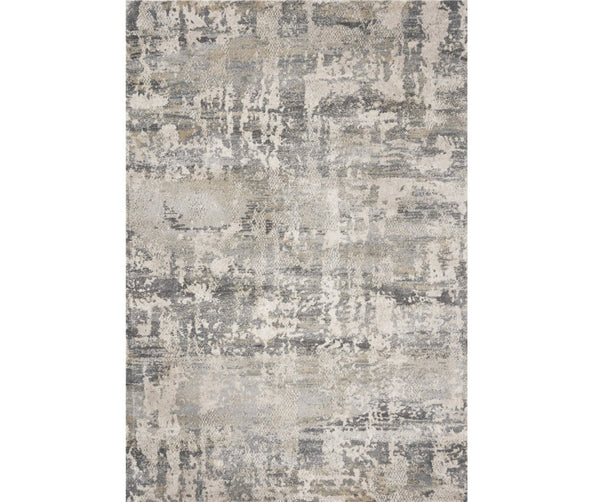 HomeRoots 7' Modern Gray and Tan Abstract Area Rug – Durable, Easy-Care, Stylish Addition for Any Space 3' x 5' 353881