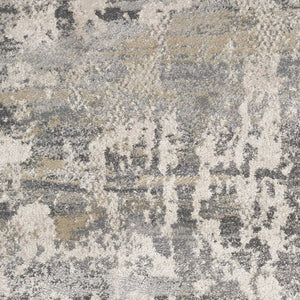HomeRoots 7' Modern Gray and Tan Abstract Area Rug – Durable, Easy-Care, Stylish Addition for Any Space 3' x 5' 353881