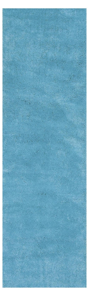 HomeRoots 8' Blue Hand-Woven Round Rug - Artisan Crafted, Durable Polyester, Perfect for Cozy Living Spaces 8' Runner 353882