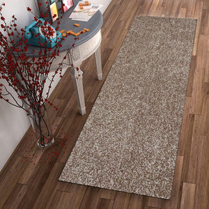 Homeroots 8' Beige Heather Plain Runner Rug  Polyester 353885