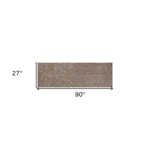 Homeroots 8' Beige Heather Plain Runner Rug  Polyester 353885